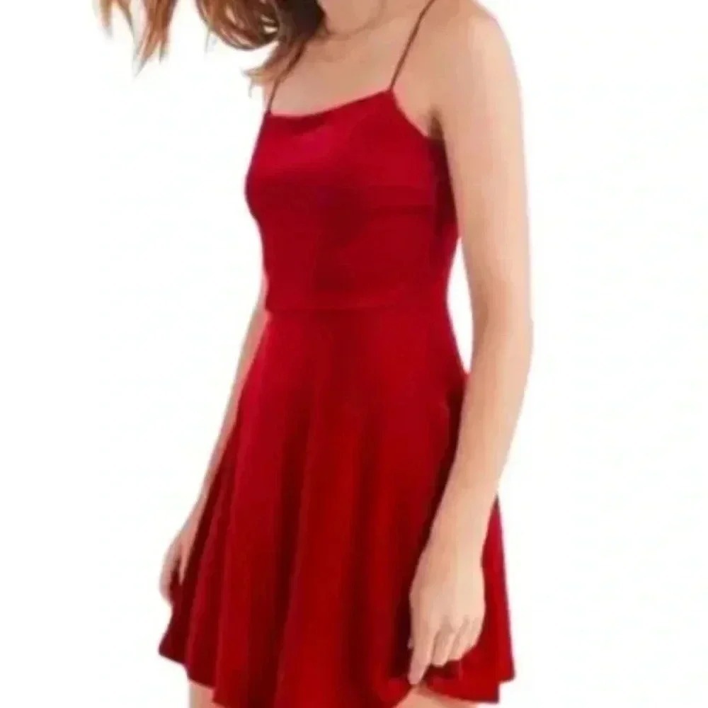 Urban Outfitters Velvet Mini Dress Women Small Red‎